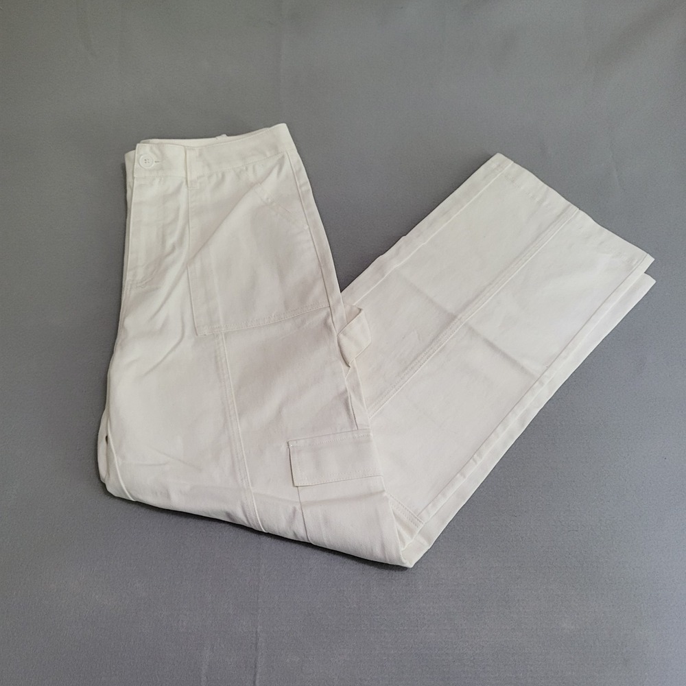 NWT Windsor Ivory Cargo Carpenter Pants 100% Cotton Women's Size L‎